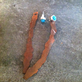 Pounded Copper Earrings